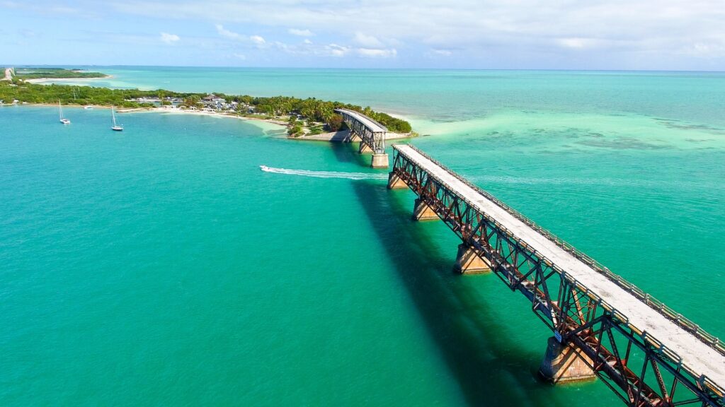 Oceanic view of Bahia Honda State Park Bridge.
